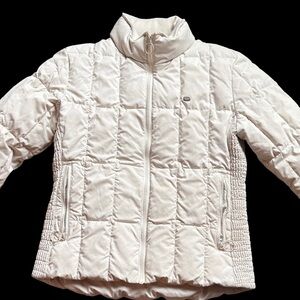 Lacoste Women's Cream Quilted Puffer Jacket